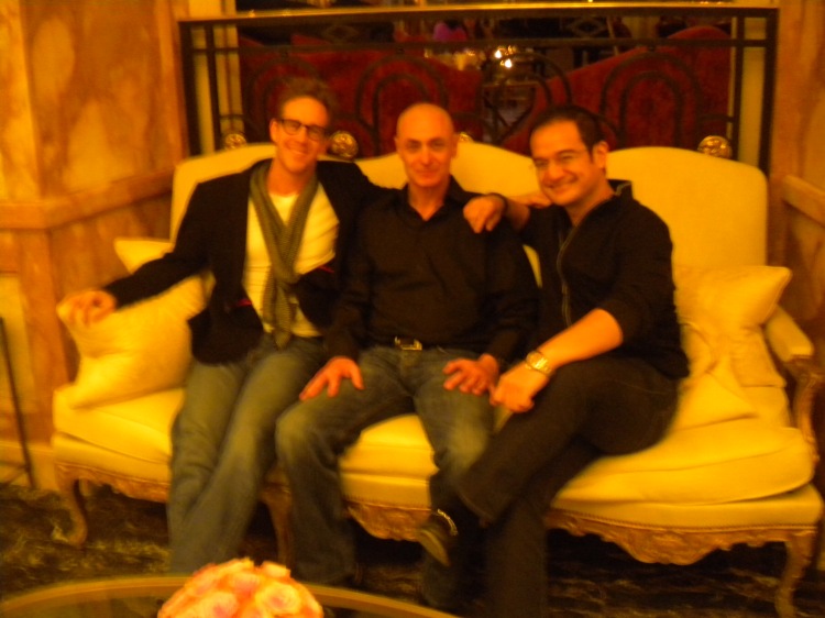 Joey Mc Farland, Vincent Didier, Riza Aziz, à l’hôtel Crillon à Paris le 7 février 2013.